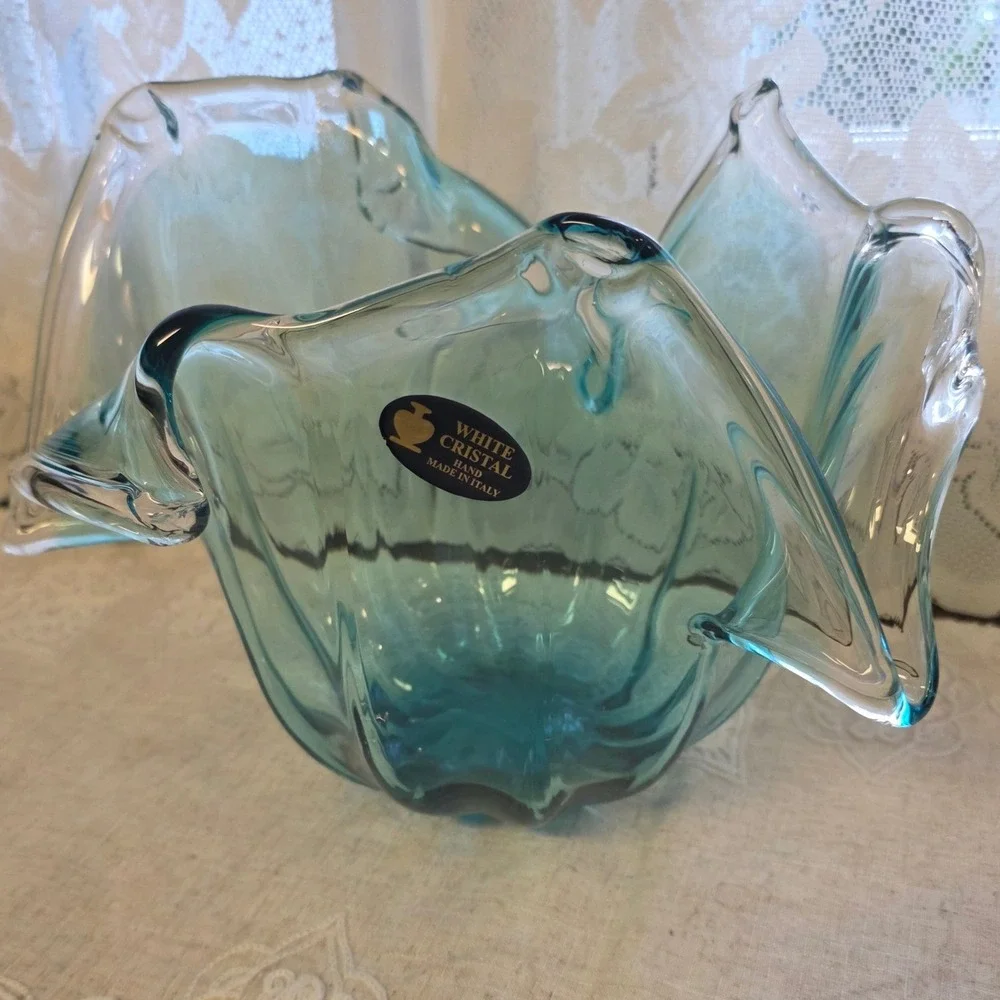 White Cristal Murano Glass Bowl 9